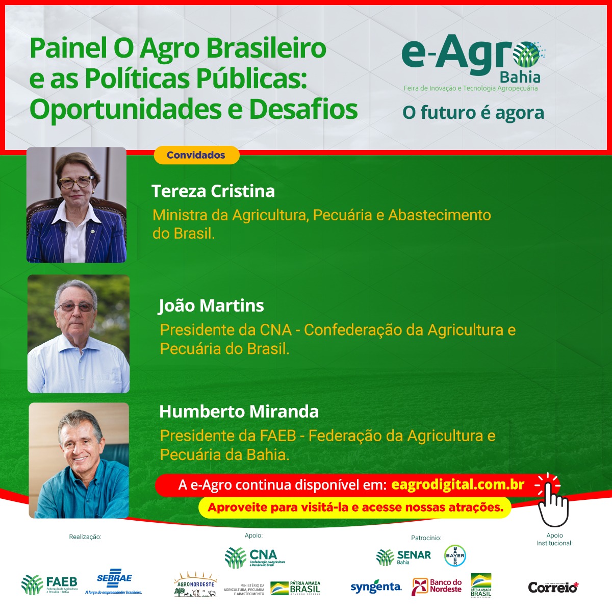 e-Agro Digital 2020 - Painel "O Agro Brasileiro e Políticas Públicas: Oportunidades e Desafios!.